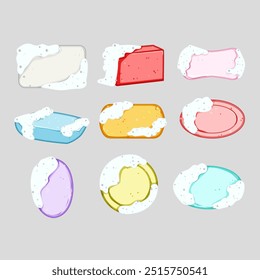 soap antibacterial set cartoon. disinfectant sanitation, protection bacteria, virus clean soap antibacterial sign. isolated symbol vector illustration