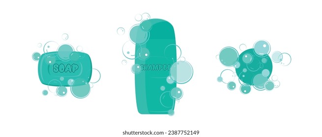 balón de jabón y jabón sobre fondo blanco
