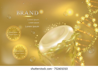Soap bar with advertising background ready to use. Illustration vector.