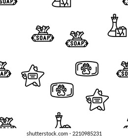 soap bar bath body care beauty vector seamless pattern thin line illustration