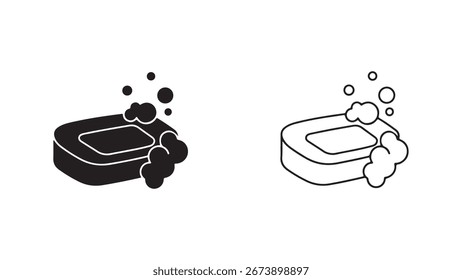 Soap bar with bubbles with transparent background