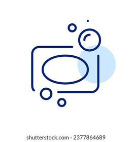 Seifenleiste und Blasen. Händewaschen, Virenschutz und Hygiene. Pixel-perfektes Symbol