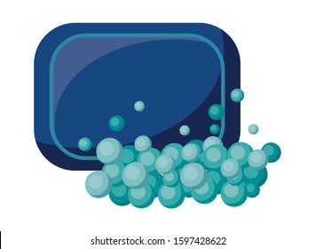 soap bar with foam icon vector illustration design