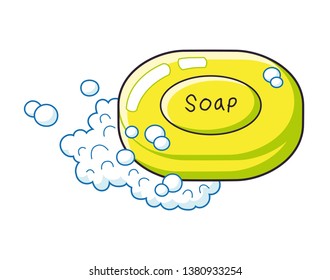 Soap bar with foam isolated