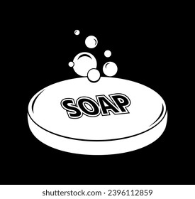 Soap bar icon , Soap with bubble icon. Soap icon vector illustration, Toiletries product sign, symbol of soap bar. toilet sign isolated, wash hand sign, Sop vector icon for web and mobile.