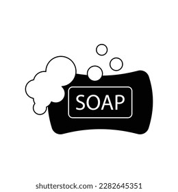 Soap bar icon design. soap bar and bubble icon vector. isolated on white background. vector illustration