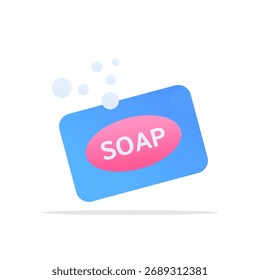 Soap bar icon, flat colored vector. Modern and minimalist design.