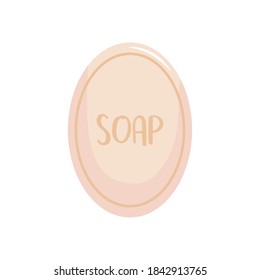 soap bar icon over white background, flat style, vector illustration