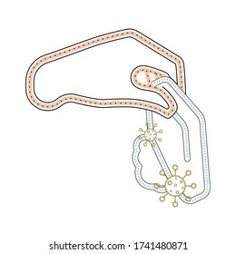 Symbol der Seifenleiste mit Virus in der Hand - Vector