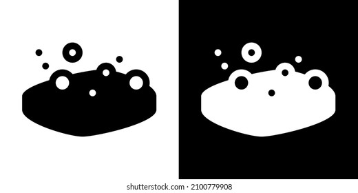 Barra de jabón. Icono en versión blanca y negra.