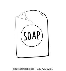 soap bar line art vector illustration
