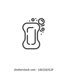 Soap Bar line icon. linear style sign for mobile concept and web design. Soap Bubbles outline vector icon. Hygiene symbol, logo illustration. Vector graphics
