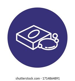 barra de jabón en el estilo de bloque de embalaje icono ilustración vectorial