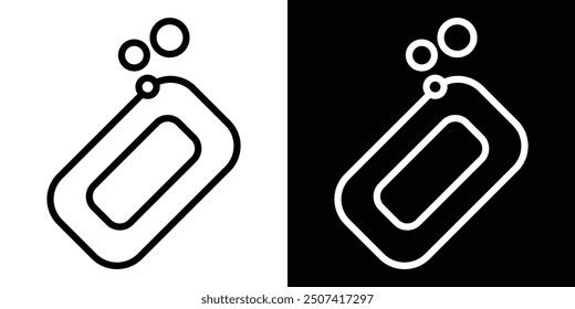 Soap bar thin line vector icon set.