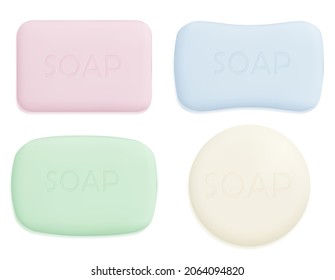 Soap bars on white background. vector illustration.