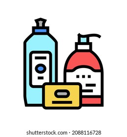 soap bath chemical liquid color icon vector. soap bath chemical liquid sign. isolated symbol illustration