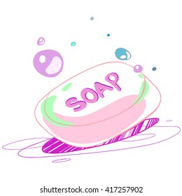 Soap for beauty hand and body. Vector illustration/ icon