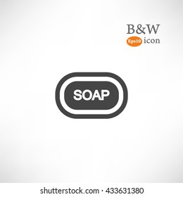 Soap. Black and white icon