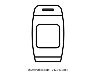 Soap bottle black icon on white background.