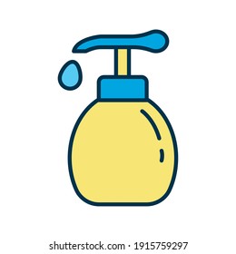 soap in bottle flat style icon vector illustration design