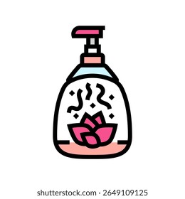 soap bottle floral scent icon color icon vector. soap bottle floral scent icon sign. isolated symbol illustration