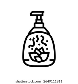 soap bottle floral scent icon line icon vector. soap bottle floral scent icon sign. isolated contour symbol black illustration