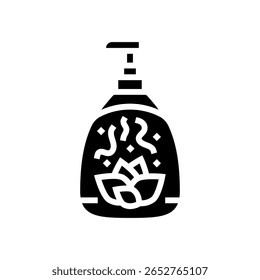 soap bottle floral scent icon glyph icon vector. soap bottle floral scent icon sign. isolated symbol illustration