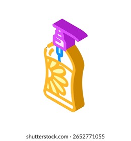 soap bottle floral scent icon isometric icon vector. soap bottle floral scent icon sign. isolated symbol illustration