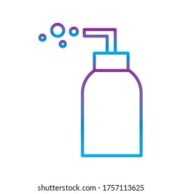 Diseño de iconos de estilo de línea de gradiente de botella de jabón, limpieza de higiene y tema líquido Ilustración de vectores
