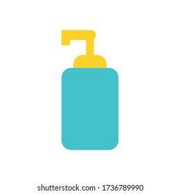 soap bottle icon over white background, flat style, vector illustration