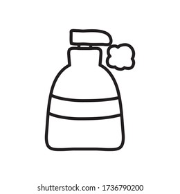 icono del frasco de jabón sobre fondo blanco, estilo de línea, ilustración vectorial