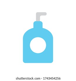 soap bottle icon over white background, flat style, vector illustration