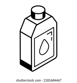 Un icono isométrico de la línea de botellas de jabón