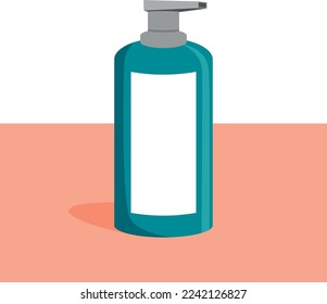 Сosmetic soap bottle. Makeup product, natural soap on a solid background. Cartoon flat illustration