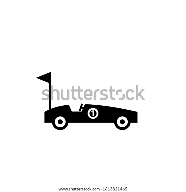 Soap box car silhouette icon. Clipart image\
isolated on white\
background