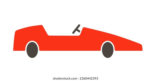 Icono de glifo del coche de la caja de jabón desby. Imagen de cliente aislada en fondo blanco