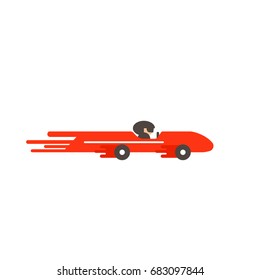 Soap Box Derby Icon. Vector Illustration Isolated On White Background