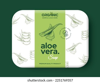 Soap Box Design Aloe vera Packaging Design Bath Cosmetic Package Box wrap Paper Label Design Illustration 