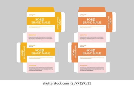 Soap Box packaging die cut template design.