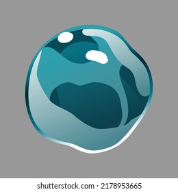 Soap Bubble Animation Element. Ball Chemical Or Water Spherical Figure. Round Burst Explosion Sprite Sheet Effect. Game Or Motion Design. Vector Isolated Frame In Cartoon Style