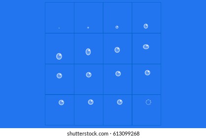 Soap bubble animation. Game design animation frames. Flash. Bursting the bubble