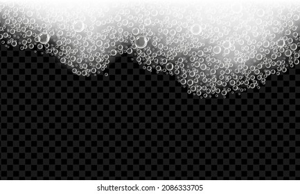 Soap bubble. Bath foam, shampoo bubbles vector background isolated