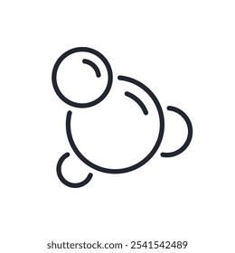 Ícone de contorno de traçado editável de bolha de sabão isolado na ilustração de vetor plano de fundo branco. Pixel perfeito. 64 x 64