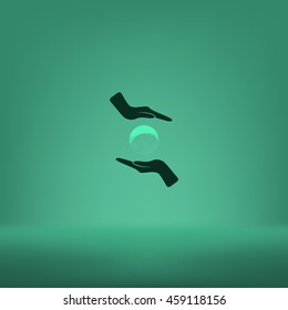 Soap bubble and hands stock vector icon illustration