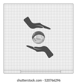 Soap bubble and hands stock vector icon illustration