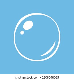 Soap bubble icon, hand drawn vector illustration
