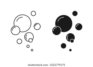 Soap bubble icon set.  vector illustration. color editable