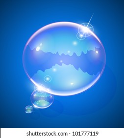 soap bubble for message vector illustration EPS10. Transparent objects and opacity masks used for shadows and lights drawing