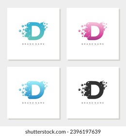 Diseño de logotipo Soap Bubble On Letter D editable
