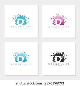 Seifenblase auf Letter D Logo Design bearbeitet